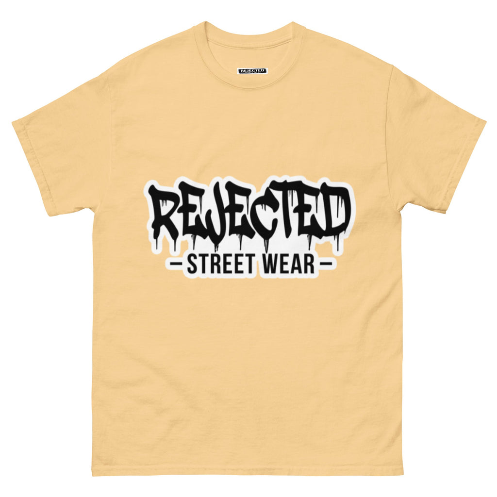 Rejected Street Wear drip logo tee — REJECTED in heavy graffiti letters with STREET WEAR set underneath