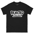 Rejected Street Wear graffiti logo tee — REJECTED in dripping spray-paint script over underlined STREET WEAR