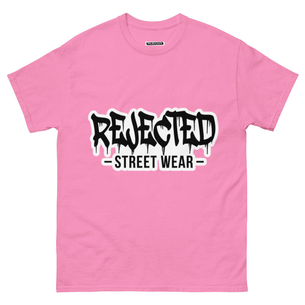 Rejected Street Wear drip logo tee — REJECTED in heavy graffiti letters with STREET WEAR set underneath