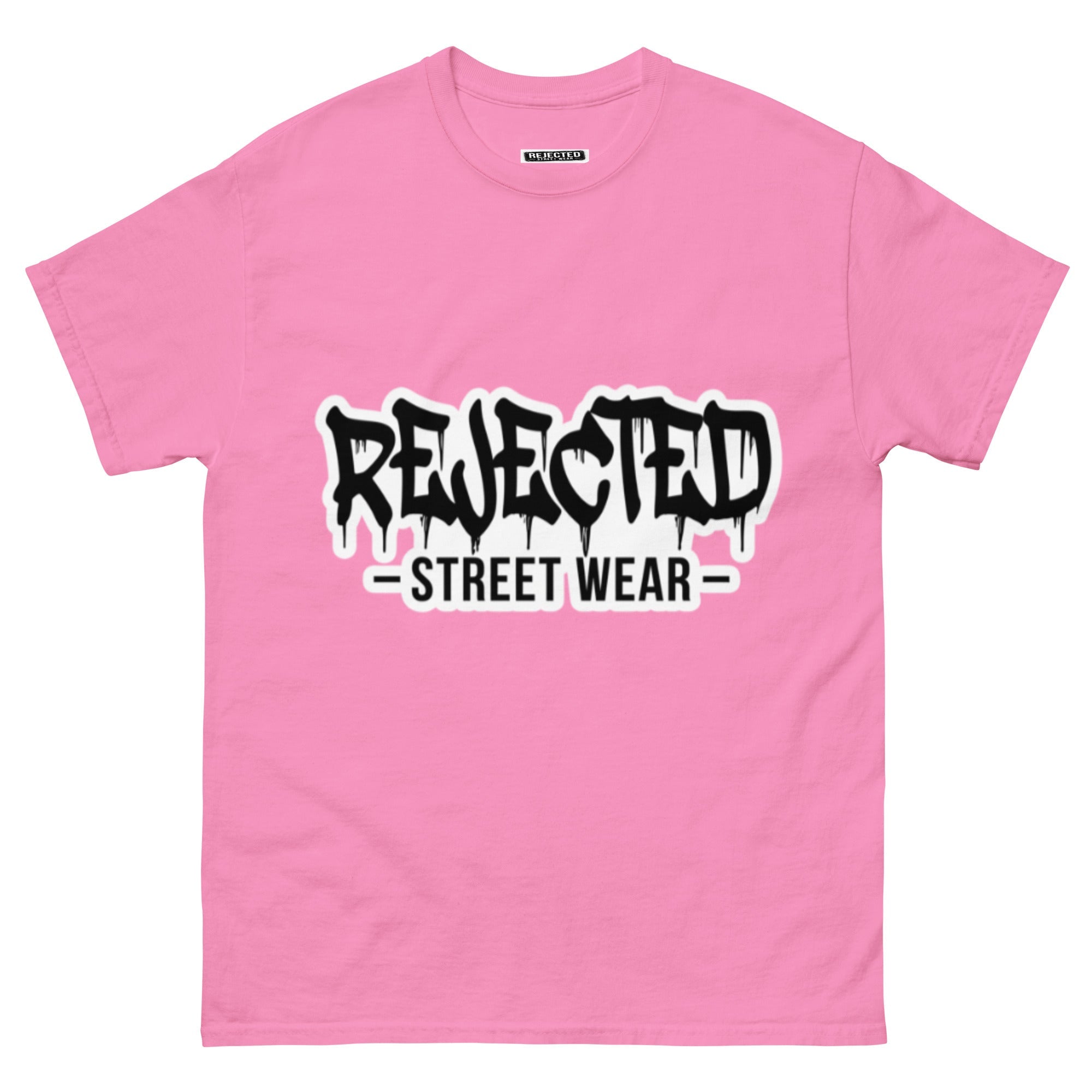 Rejected Street Wear drip logo tee — REJECTED in heavy graffiti letters with STREET WEAR set underneath