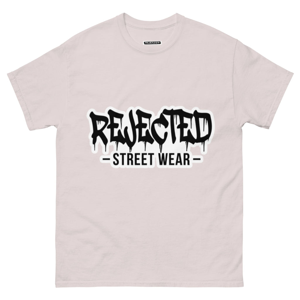 Rejected Street Wear drip logo tee — REJECTED in heavy graffiti letters with STREET WEAR set underneath