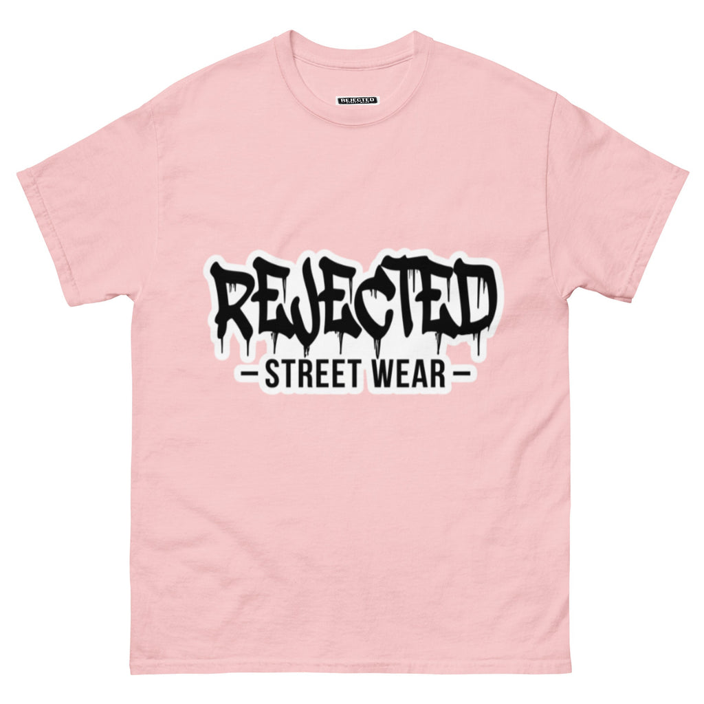 Rejected Street Wear drip logo tee — REJECTED in heavy graffiti letters with STREET WEAR set underneath