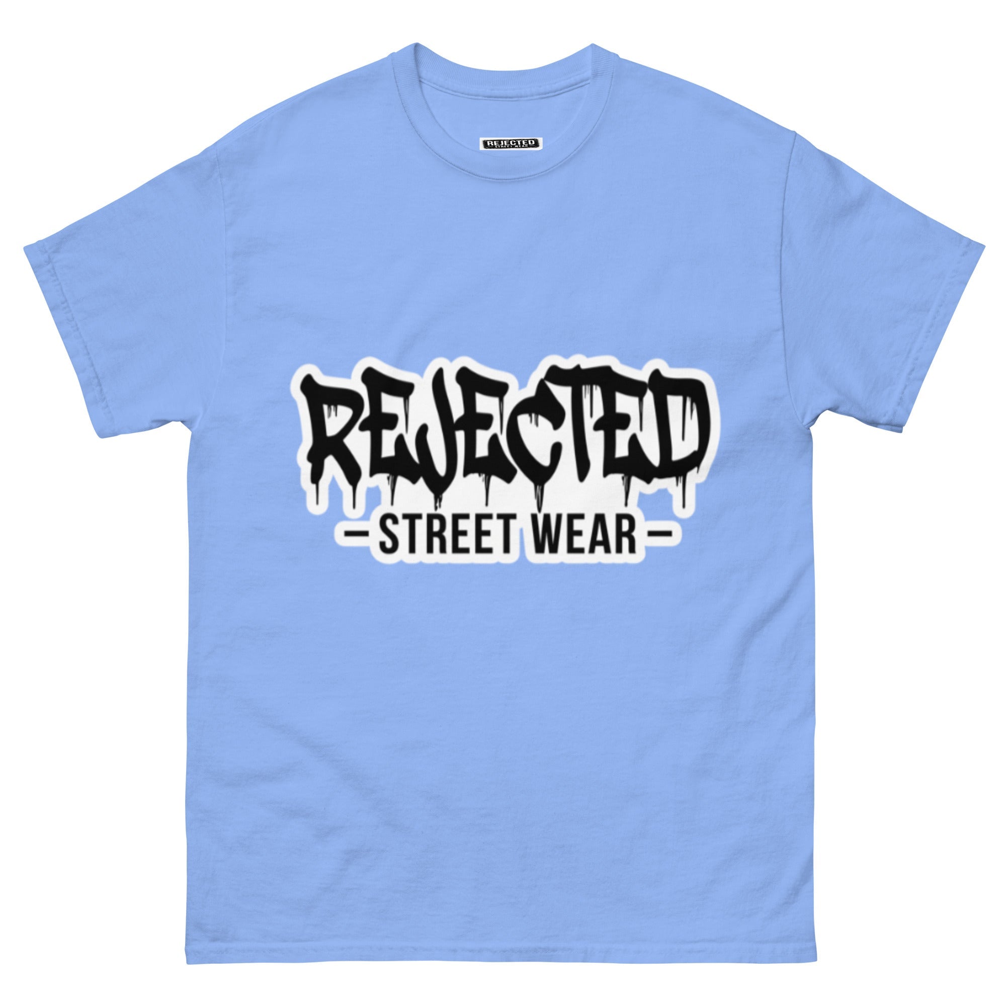 Rejected Street Wear drip logo tee — REJECTED in heavy graffiti letters with STREET WEAR set underneath