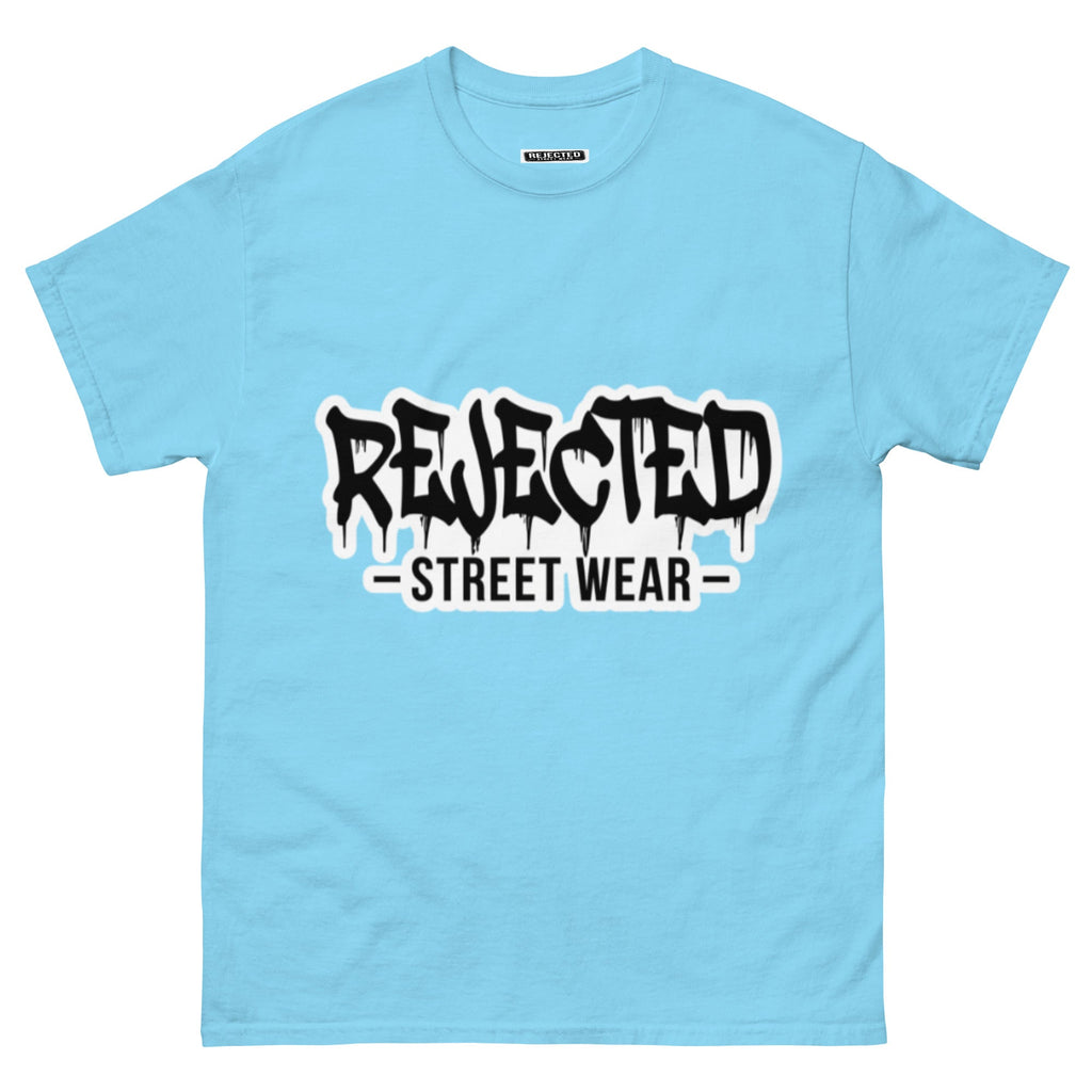 Rejected Street Wear drip logo tee — REJECTED in heavy graffiti letters with STREET WEAR set underneath