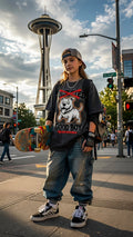 Good Boy pit bull tee — grinning white bully pup throwing a paw up, REJECTED crossed out in red