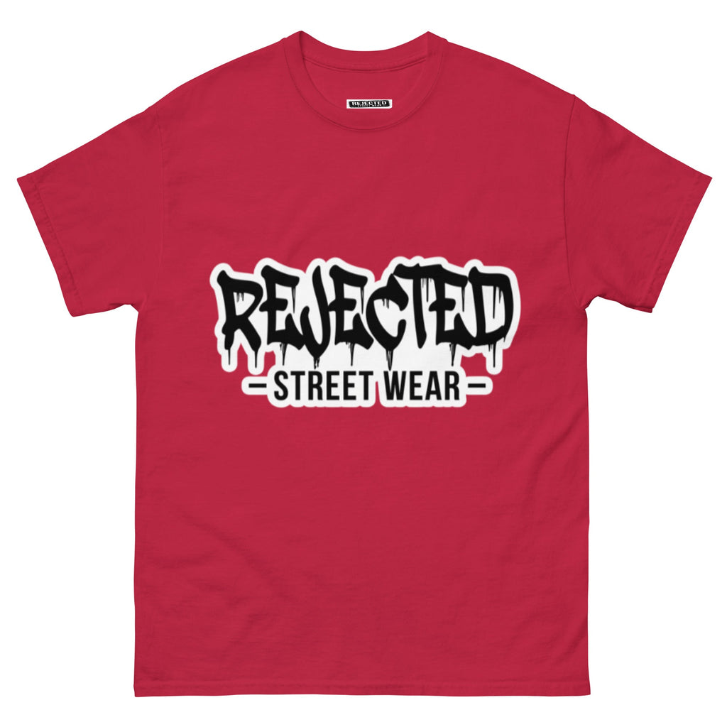 Rejected Street Wear drip logo tee — REJECTED in heavy graffiti letters with STREET WEAR set underneath