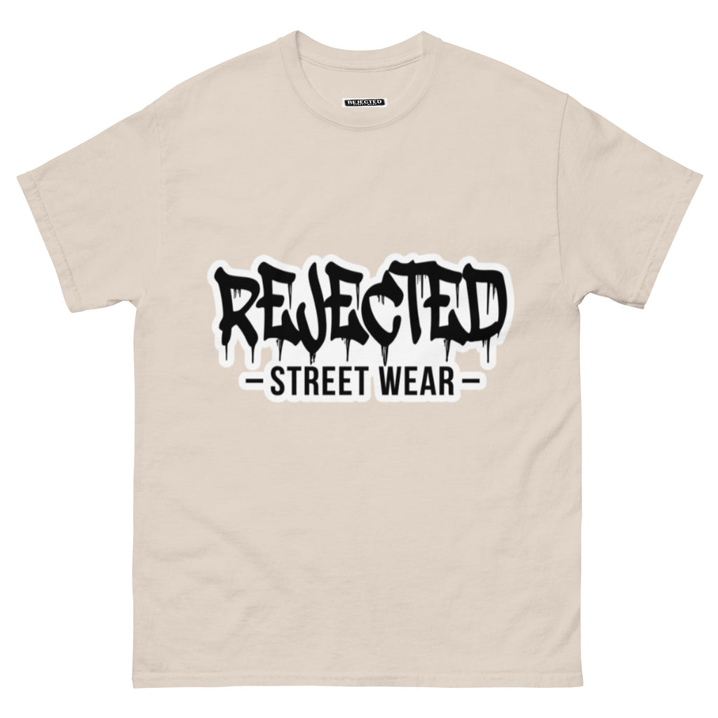 Rejected Street Wear drip logo tee — REJECTED in heavy graffiti letters with STREET WEAR set underneath
